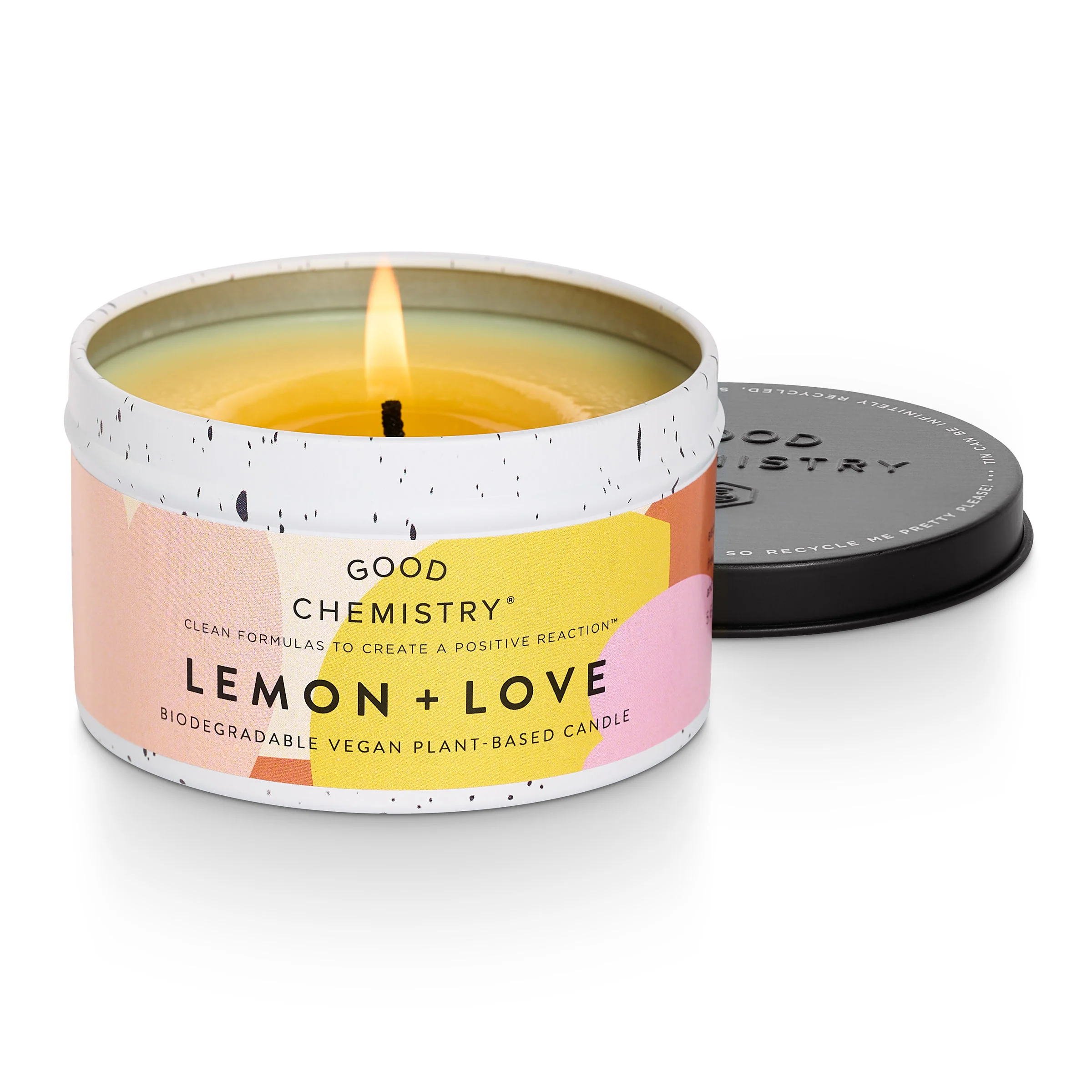 Lemon + Love Recyclable Tin Candle - Image 4